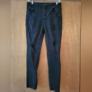 Black Enjean Size 11 Distressed Skinny Jeans